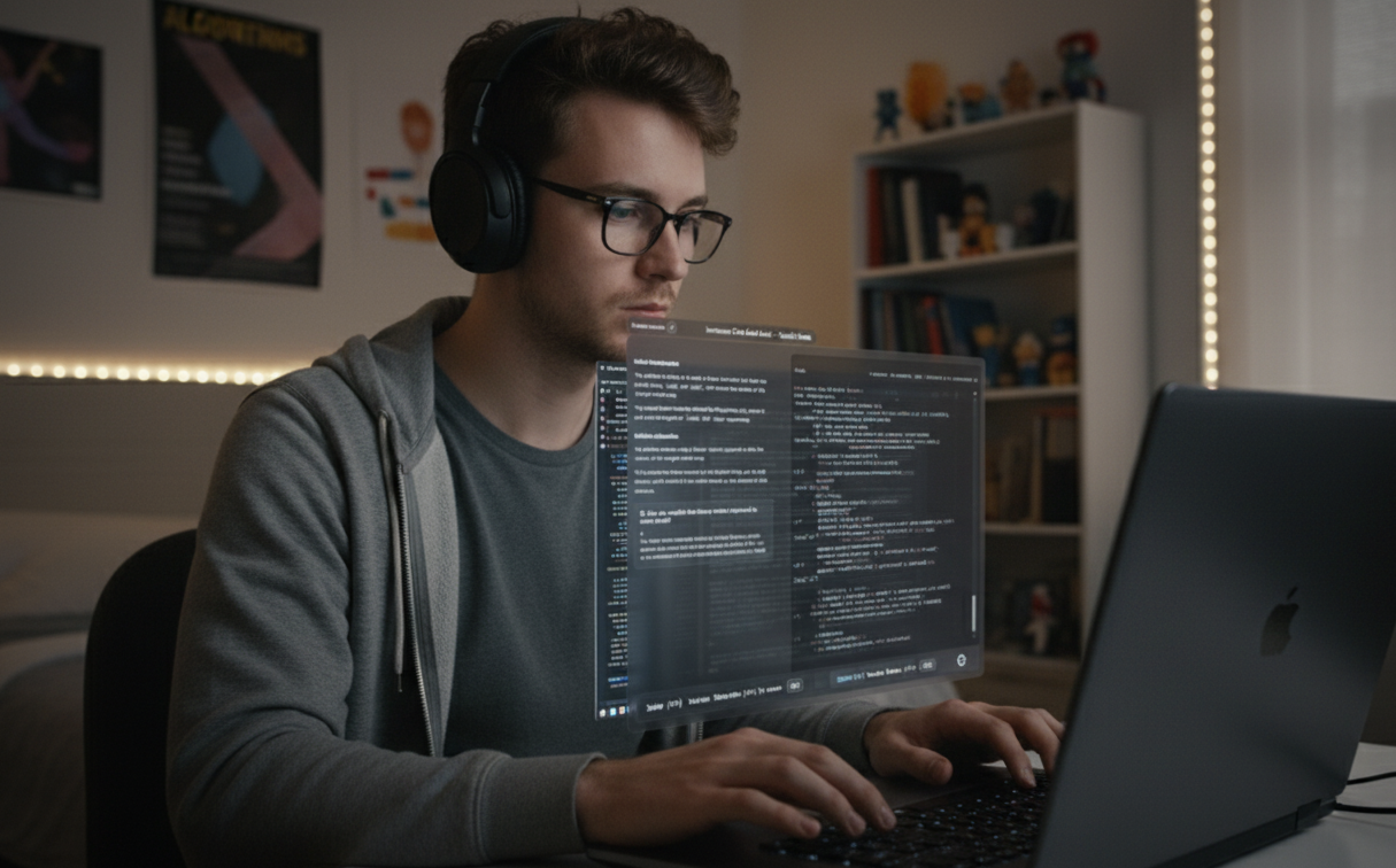 Developer using Interview Helper during coding interview